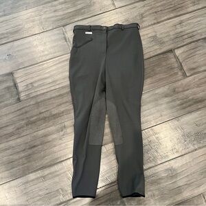 Tuff Rider Ribbed Knee Patch Breeches In Charcoal - Size 34